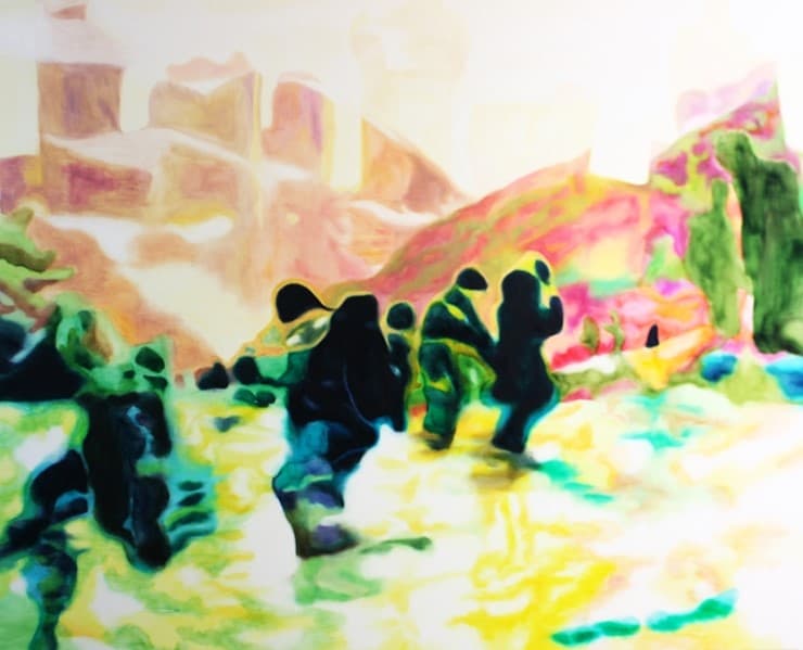 김정민, 화려한 자작극1, oil on canvas, 162.2x130.3x3 cm, 2014