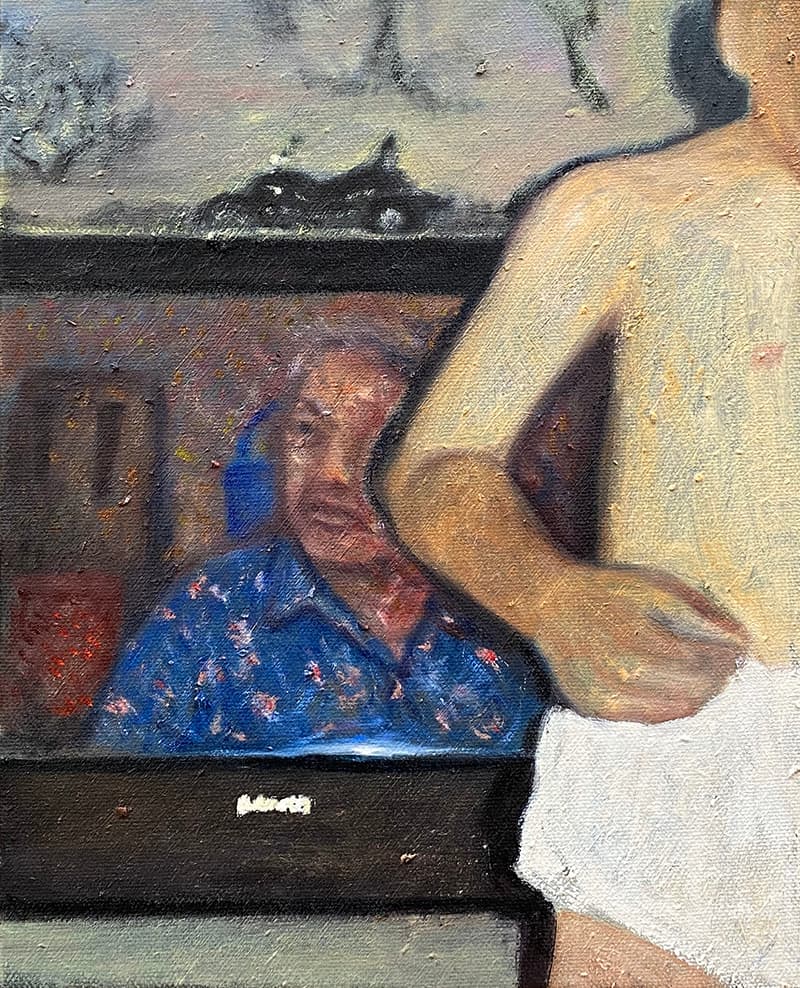 김지용, 드라마, oil on canvas,  27x22cm, 2020
