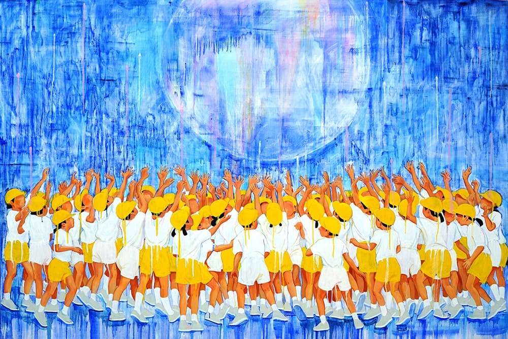 최세진, 공굴리기_193.9 X 130.3cm_oil on canvas_2018
