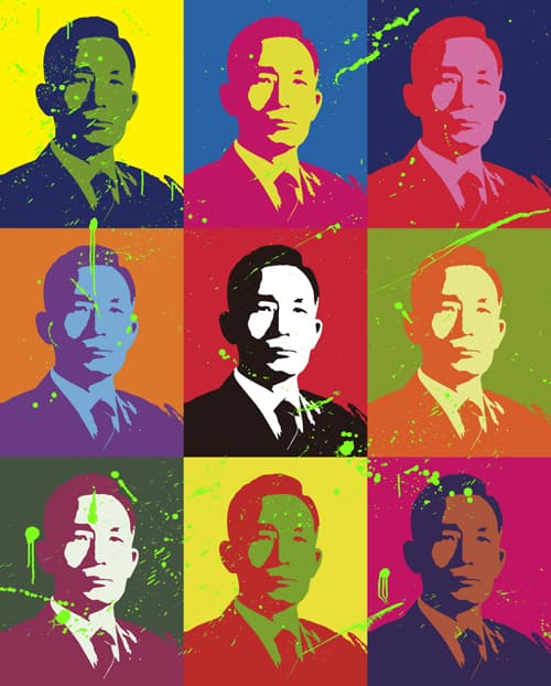 강영민, 박정희 Park Chung-hee,spray print, Acrylic on canvas, 194X156cm, 2013