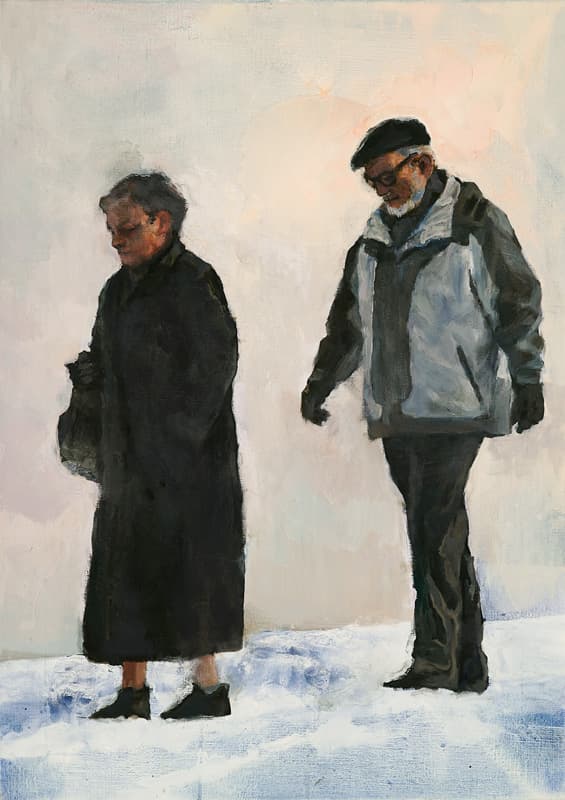 이문주, <Old CoupleⅡ>, 캔버스에 아크릴, 90.9x65cm, 2018.  작품 이미지 작가 제공.