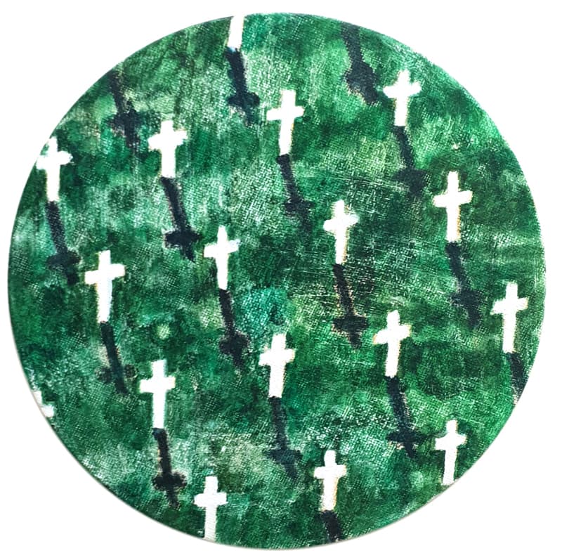 송수민, Circle Pattern 1, acrylic on canvas, d.18㎝, 2020