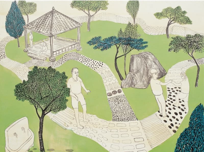 신하순, 아침 산책, 2006, 장지에 수묵담채, 130x162cm