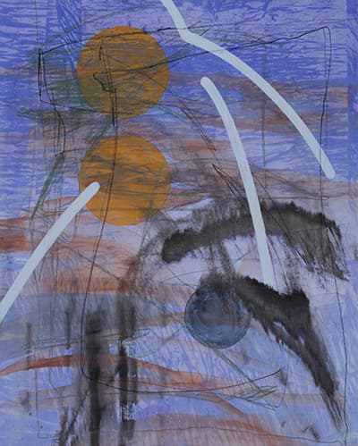 강연지, 나무와 보석들2_장지에 혼합재료_90.9 x 72.7cm_2019