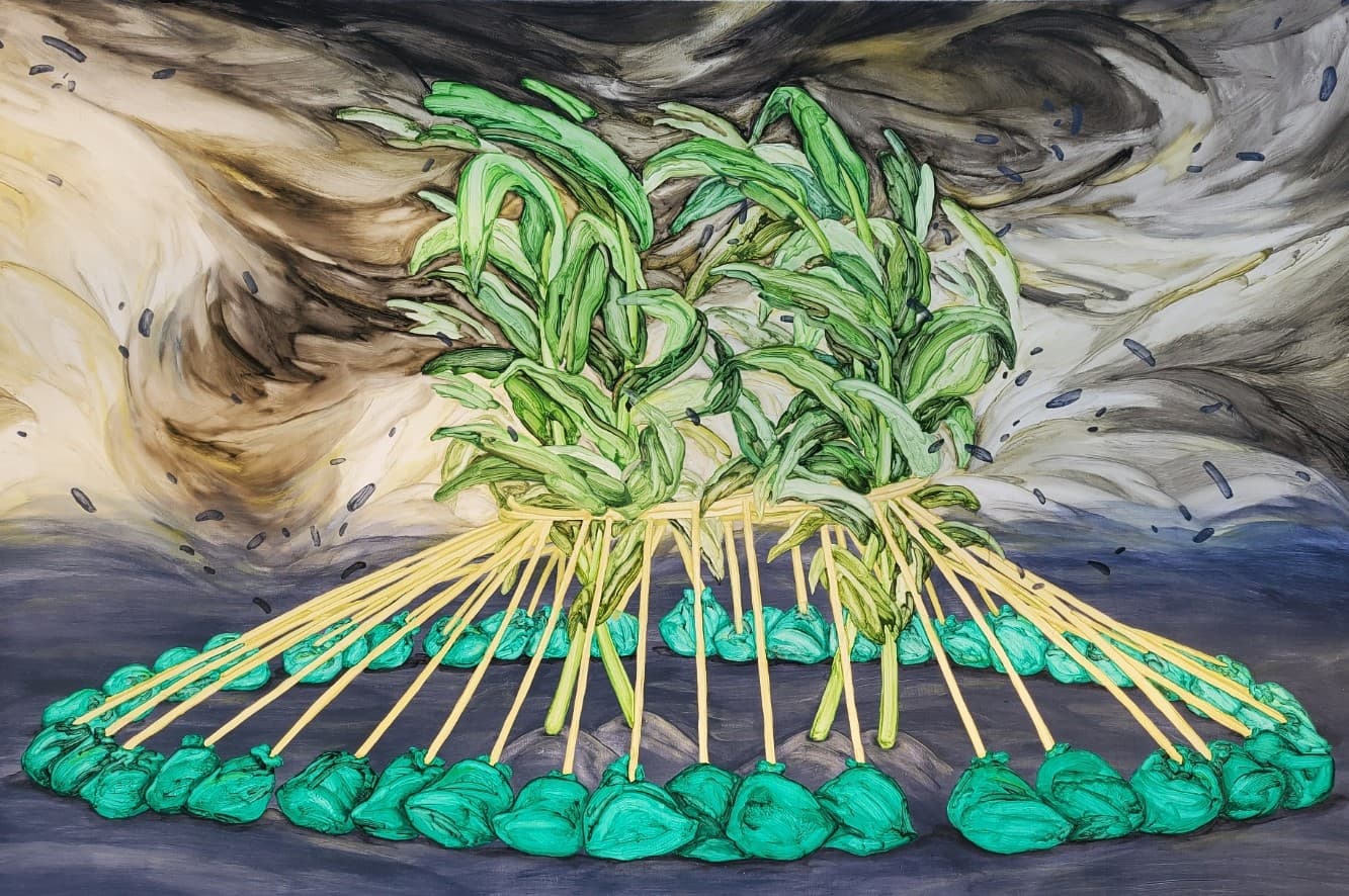 주마등따위가스친다는것은다거짓말이었다_캔버스에 아크릴_130.3x193.9cm_2021