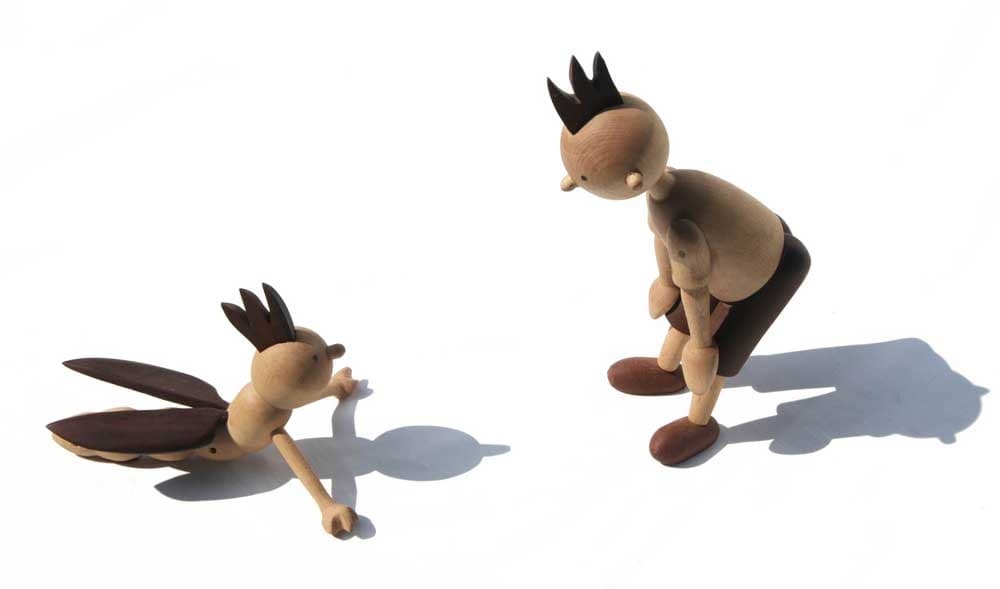 똑같다, 흑단, 단풍나무, 각 13x7x21, 14x10x10cm, 2003