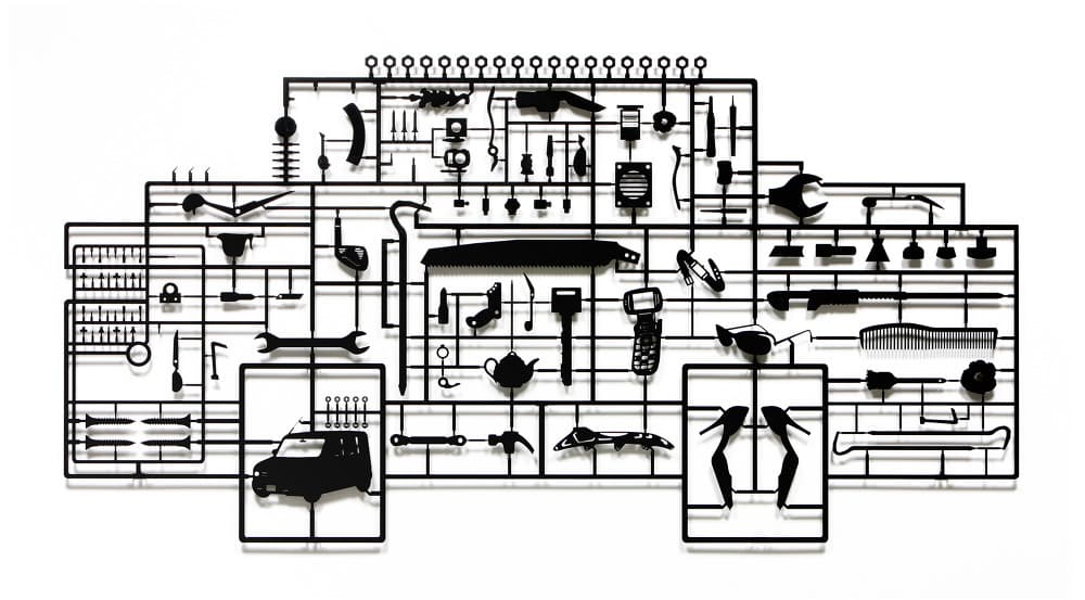 Car Plamodel(2009), metal, laser cut-out, flouorine-resin-painting, 84x165x1.5cm_김현숙(주연) 