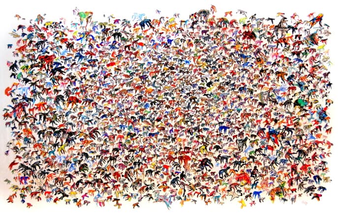 유창창 Animals (How come we are this childish) 2010-2015 비닐에 혼합재료 180×275cm