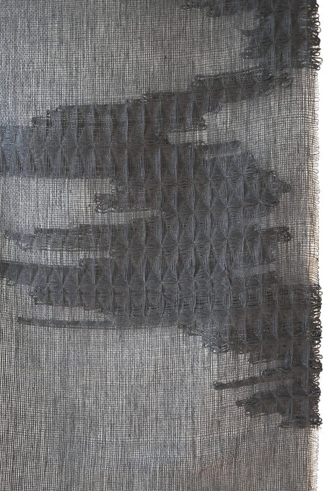 염선우 YEOM Seonwoo, Wave, linen yarn, 550x1400mm, 2017