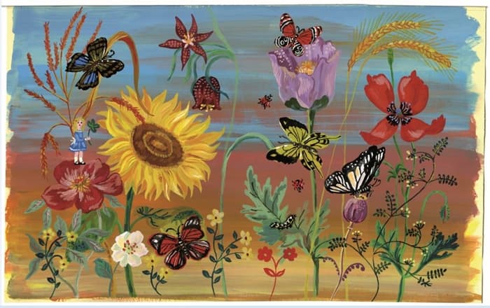 꽃밭/ Le Champs de Fleurs/ 31x46cm/ Acrylic on Paper/ 2013