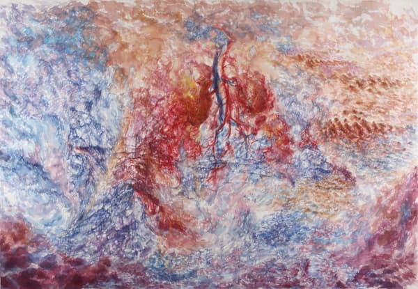 신장-걸러짐, 38.5x40cm, 한지 채색, 2015 