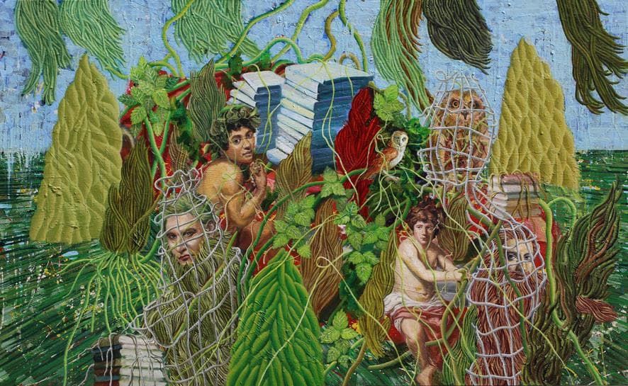 Rhizome book forest 90x145cm oil on canvas 2016-3