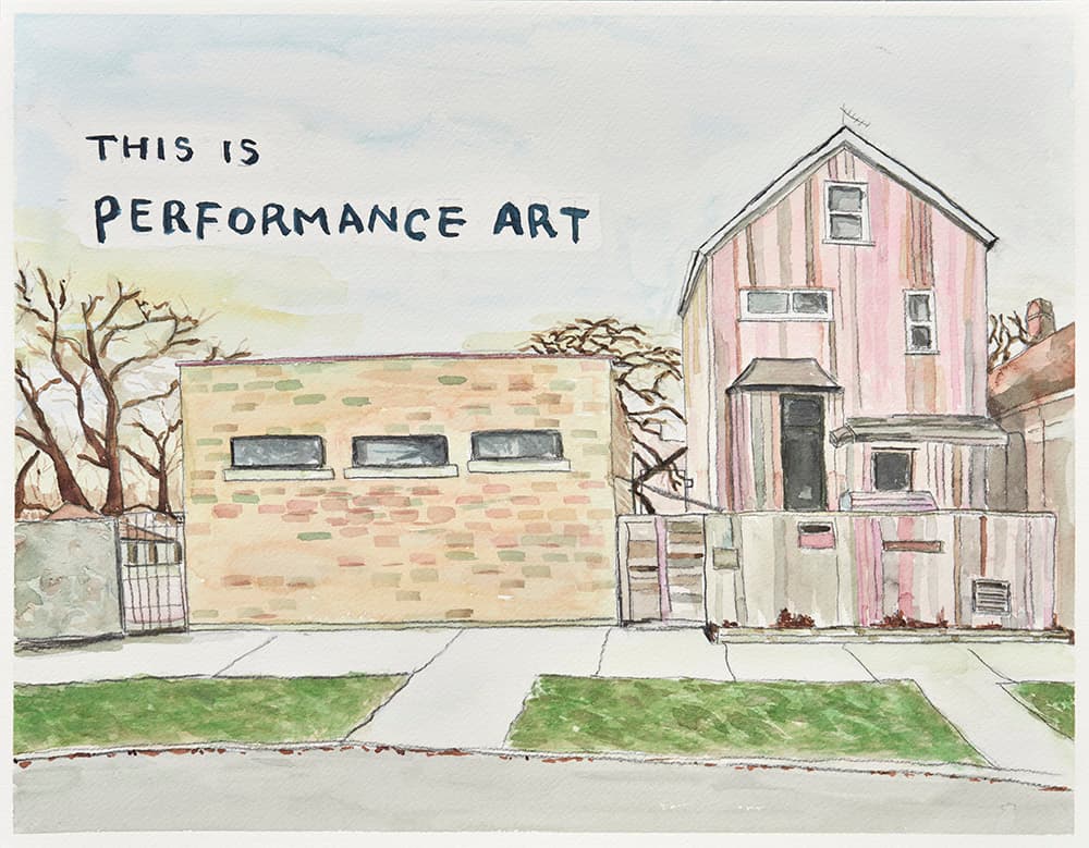 City is My Garden (South Dorchester Avenue Episode), watercolor, pencil, gouache on paper, 31.8x41cm, 2022