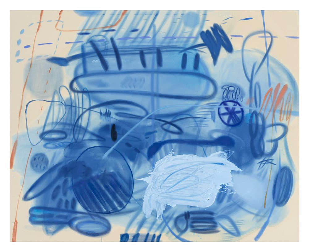 박경률, 〈그림101(청색)〉, 2021. 생천에 오일, 182 x 227 cm.이미지 출처: 원앤제이 갤러리