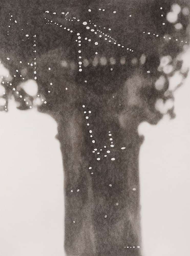 김민지, ○●나무2_2022_한지에 먹_130.3x97cm