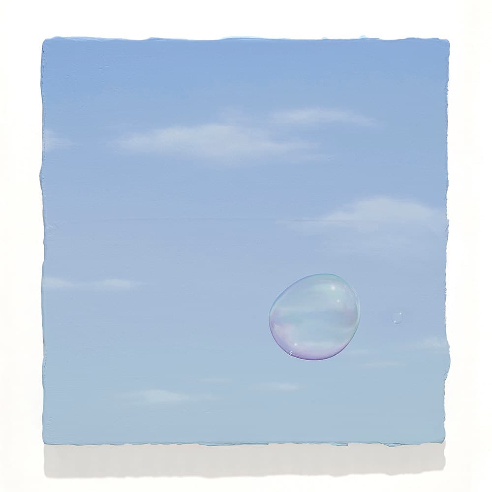 홍성준, 〈 Layers of the Air 7 〉, Oil & acrylic on canvas, 47 x 47 cm, 2023