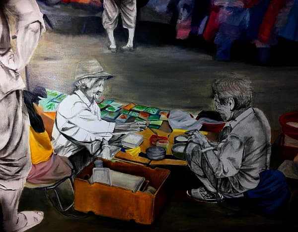 임동현, <거리 밥3>,Mixed Media on Canvas,72.7×90.9cm,2017