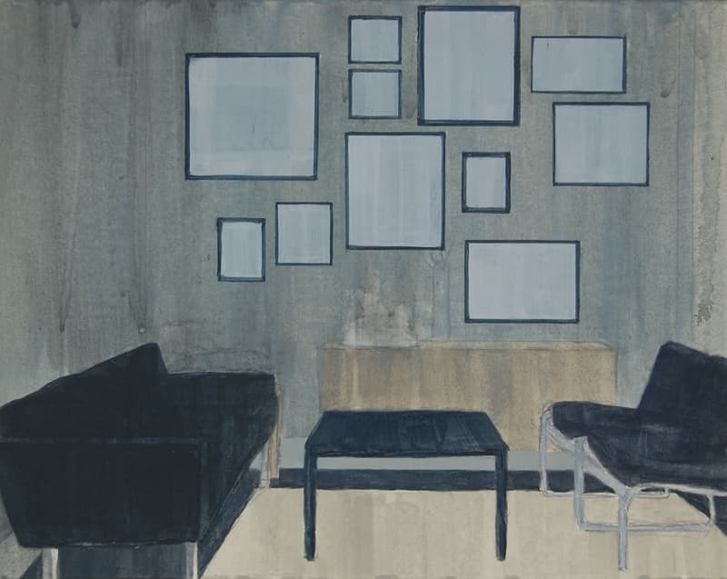 액자가 있는 방, 24×19cm, Acrylic on paper