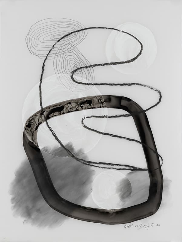 설원기, 2019-30, mixed media on polyester film, 61X46cm 자료제공: 이유진갤러리