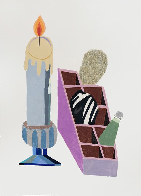 이미주, Draw Lucid Things Series 01, 종이에 색연필, 35x50cm, 2019