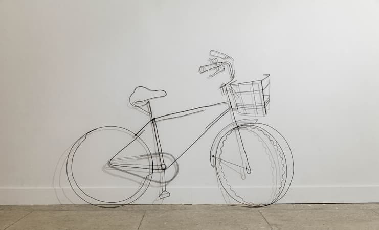 Bicycle, 125x185x15cm, wire drawing, 2016