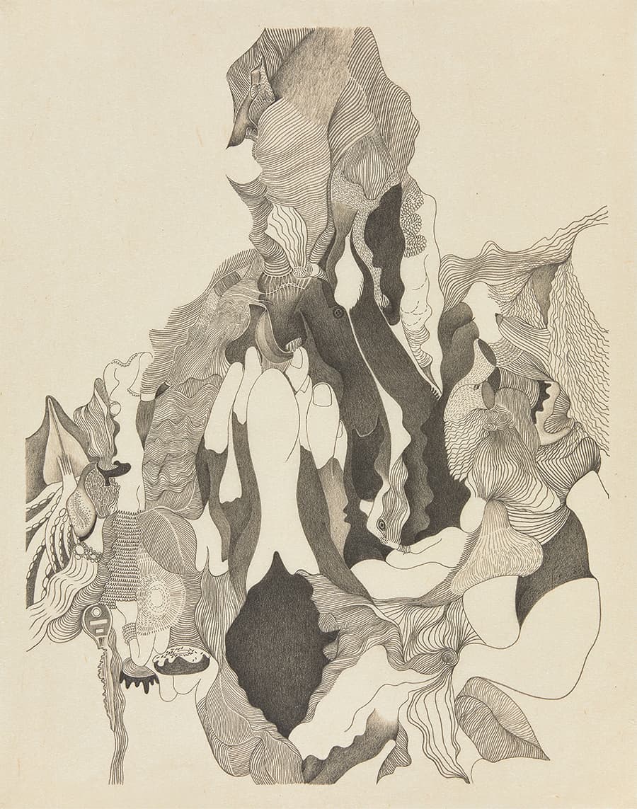 국동완, <나는 셋 아니 넷 아니 다섯>연작 0주_한지에 흑연_ 44x56cm_2020