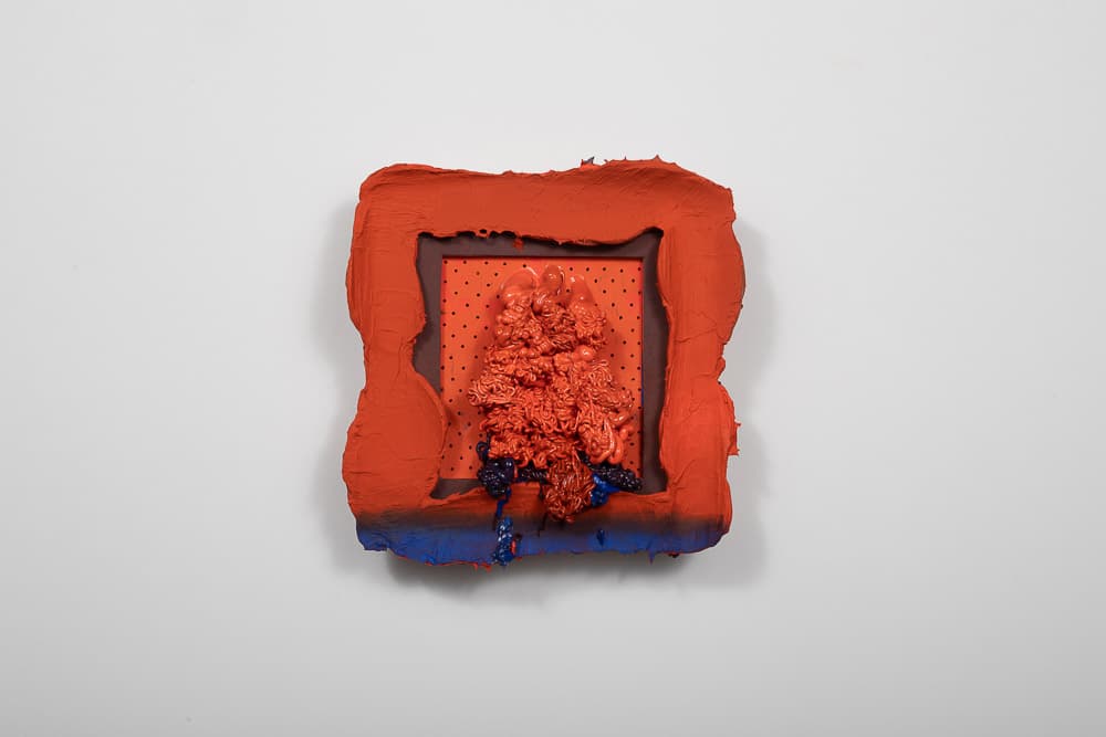 미즈타니 마사토(Masato Mizutani )_Orange(No.14 Mark Rothko)_2020_Acrylic paint, wood panel, canvas, paper, inkjet_18.2x17cm