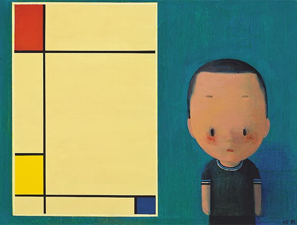 리우예 Liu Ye, Mondrian and Me, 60x50cm, Oil on canvas, 2005