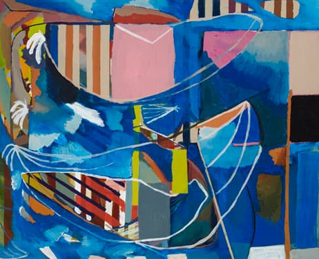 Blue Banana Acrylic and Watercolor on canvas 103.7x85cm 2015