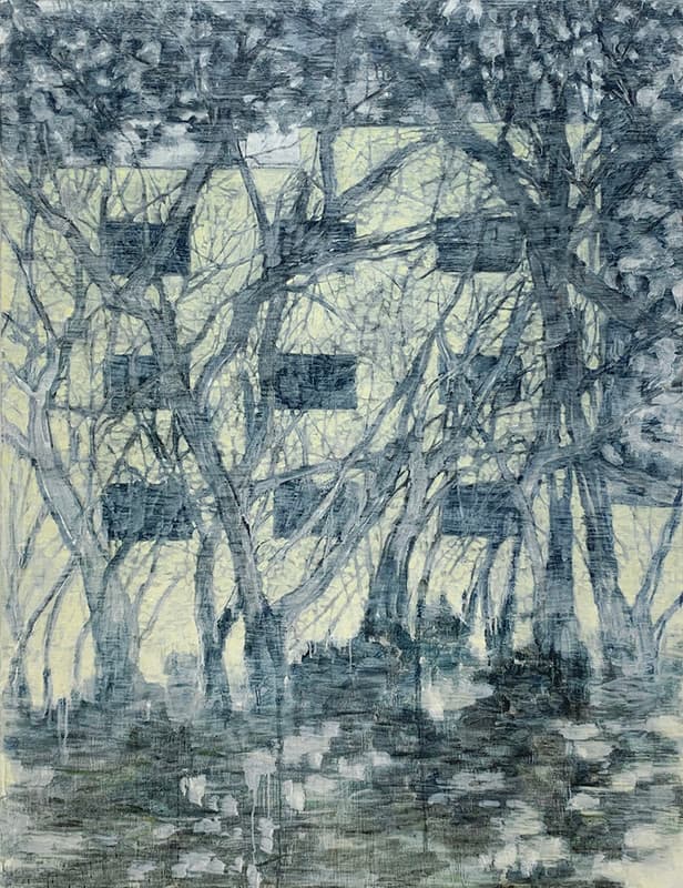 김지현, <가려지다> oil on canvas 112x145.5cm 2018