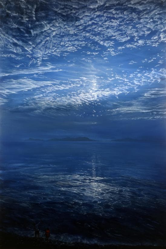 공성훈, 돌던지기, 2017, Oil on Canvas, 193.9x130.3cm