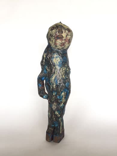 Takeshi Machiya, 아이들 2 童子ィズ 2 Douji～izu , wood clay acrylic others , 2 42×13.5×11 cm , 2017