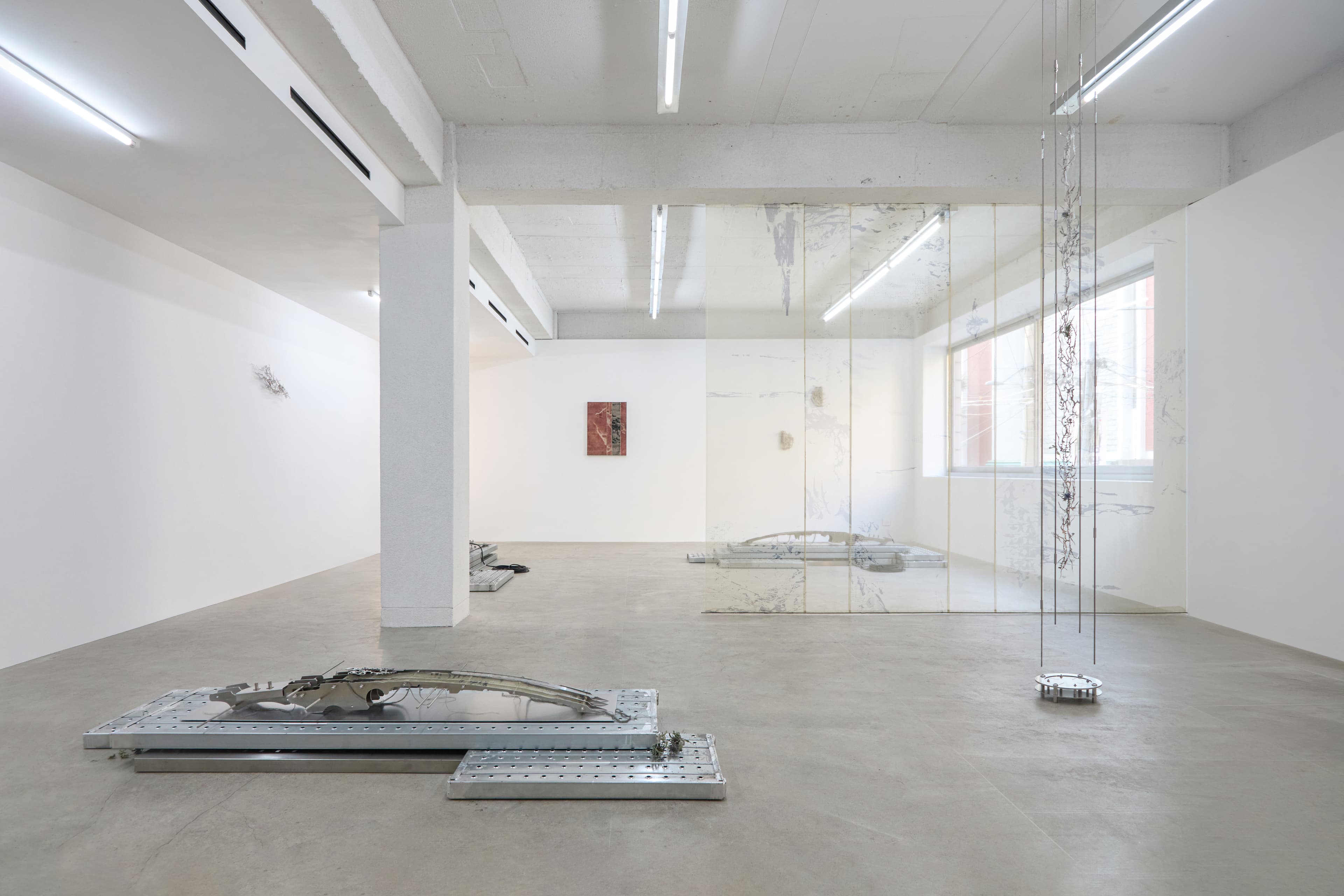 Inside Job (Ula Lucińska, Michał Knychaus), Axial Veil, exhibition view, CAPTION, Seoul, 2026,  photo: Bokyoung Han