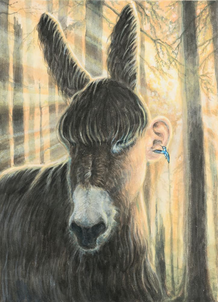 장종완 <빛의 노래> 장지위에 아크릴릭 과슈, 33.3x24.3cm, 2021