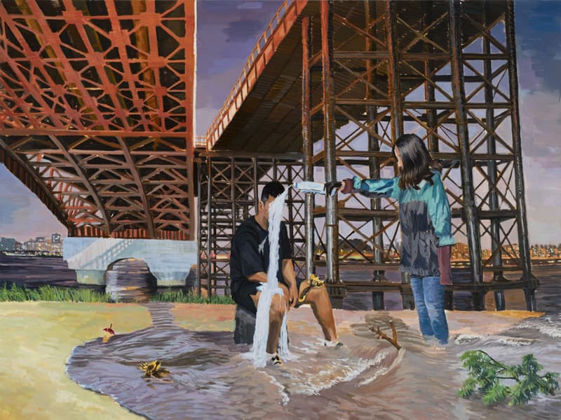 최모민, 〈물세례〉, 캔버스에 유채, 193x259cm, 2019