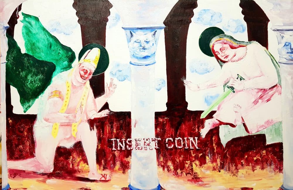 왕선정, 이것은 당신이 생각하는 그것이 아니다, 2017, Oil on canvas, 100x65cm