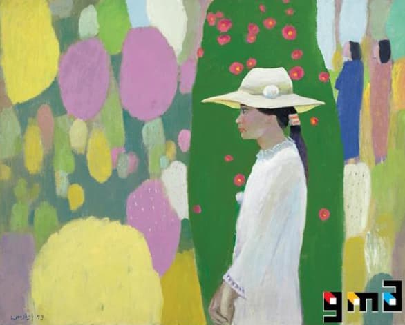 진원장, 정원에서, 1997, 73x90.5