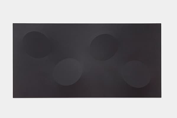 Turi Simeti, Quattro ovali neri, 2015, Acrylic on shaped canvas, 100x200cm