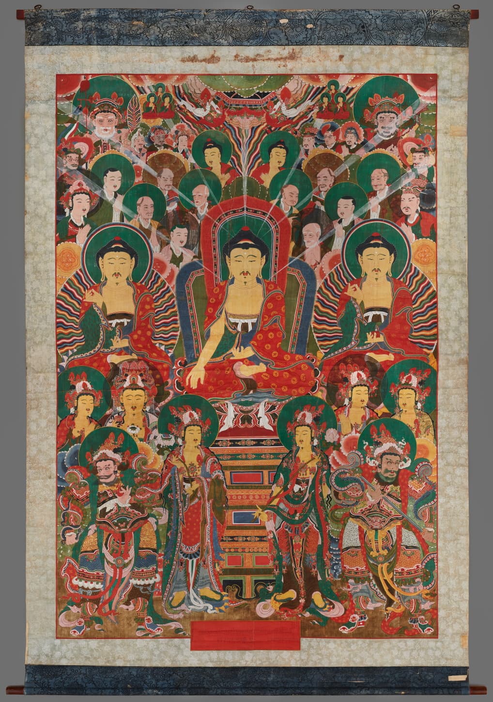 〈용흥사 괘불〉, 조선 1864년, 삼베에 색, 1,003×620cm, 경상북도 상주 용흥사, 보물 제1374호