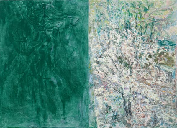류장복, 사월봄에 April, Acrylic and oil on linen, 65.1×91cm(2pieces), 2016