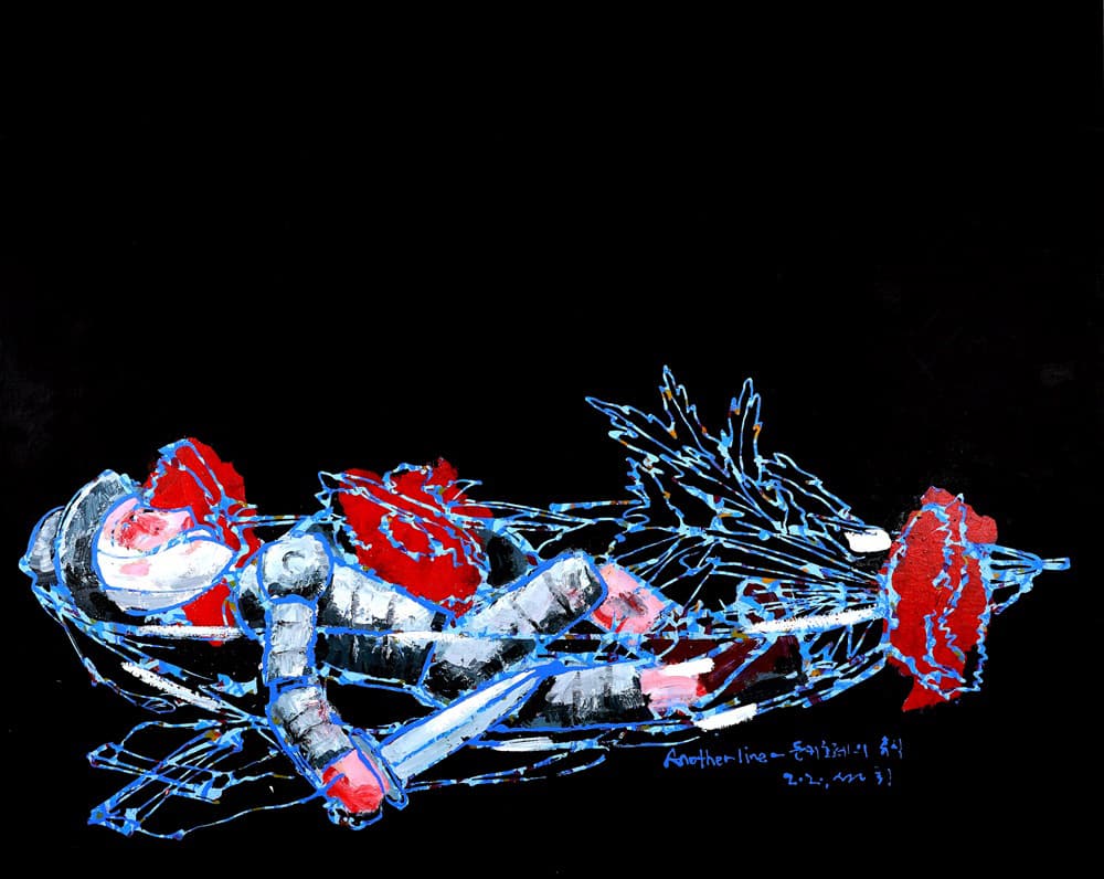설휘, Another line -돈키호테의 휴식,162.2x130.3cm, Acrylic on canvas, 2020