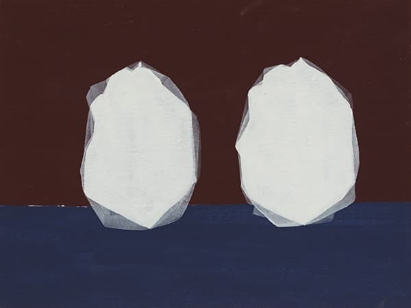 박새해, 하얀 덩어리, gouache on paper, 30x24cm, 2019