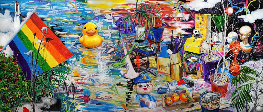 떠내려오는 것들, oil on canvas, 145.5x336.3cm, 3pcs, 2015