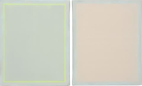 김미경_ Just right under the skin (diptych) _Mixed media on linen _27.3x22cm(each)_ 2016