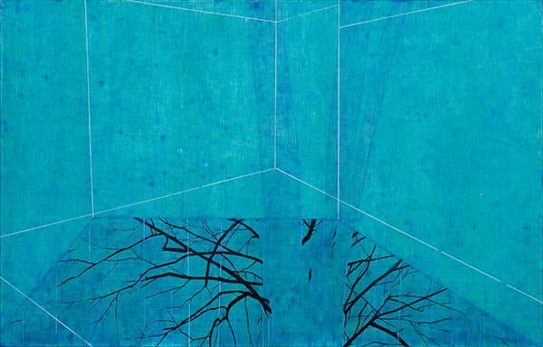 김미정, Ohne Titel, Acryl, Tusche, auf Leinwand, 80x125cm, 2018