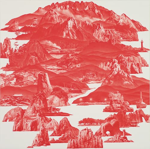 Seahyun Lee Between Red -150 2012, Oil on Linen, 150x150cm