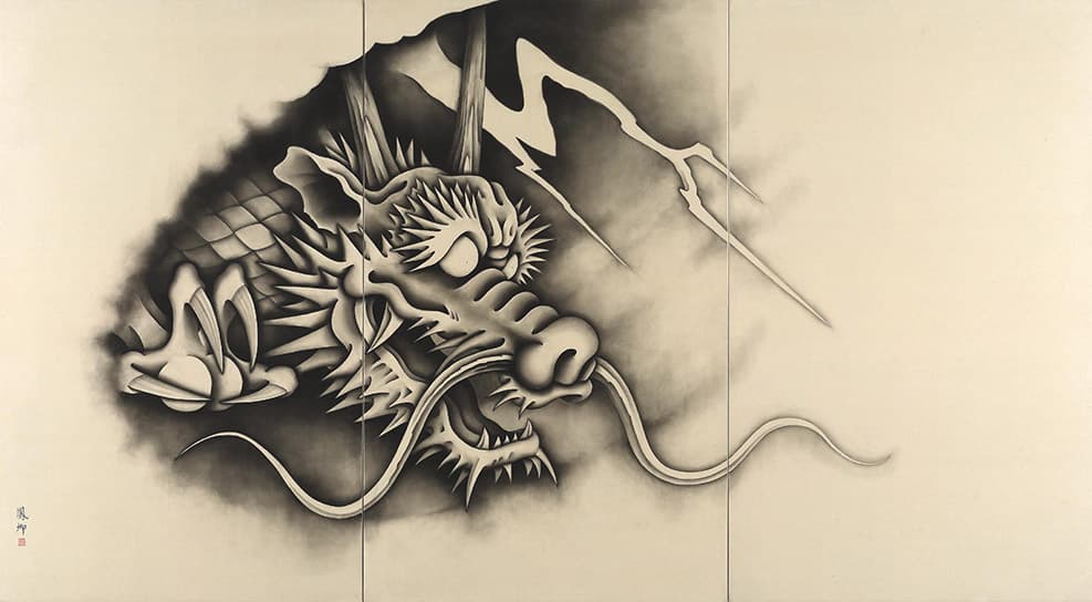龍, 150x296cm, 비단에수묵, 2018