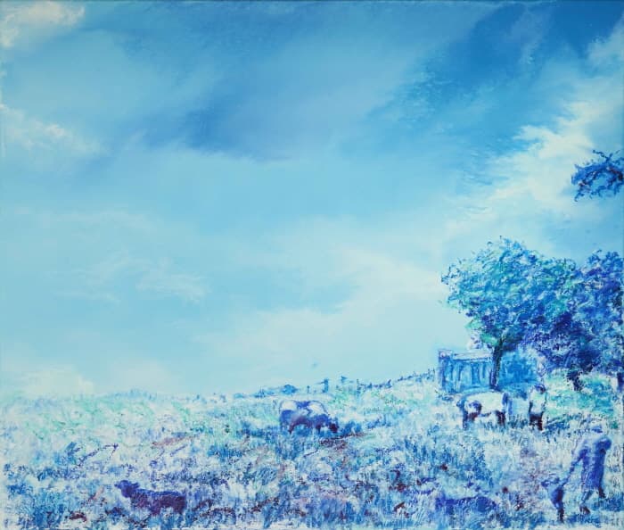 Behind Blue 13, 73x60cm, oil on canvas, 2016