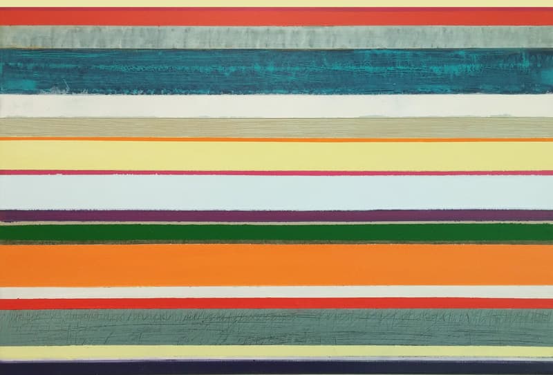 황정희, feeble lines under the colors 6, 2018, Acrylic colors on canvas, 65.1 x 45.5cm