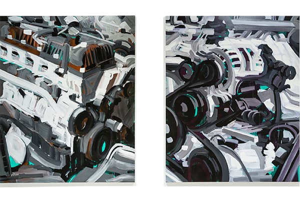 정직성, 201774(L), 201773(R) 2017, Acrylic and oil on canvas, 162 x 130.3 cm